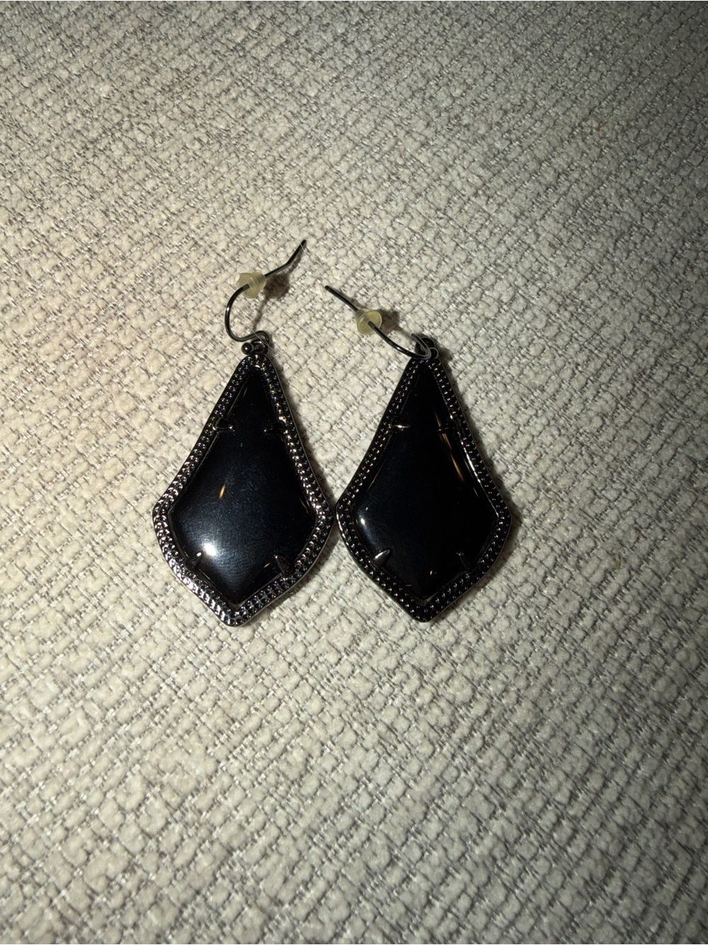 Kendra Scott Black Kite Drop Earrings Gunmetal